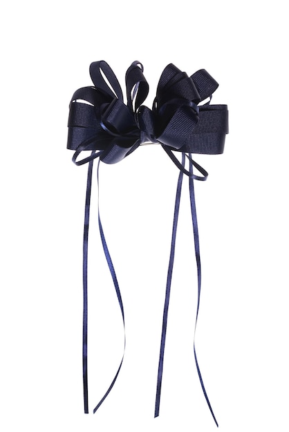 Photo beautiful blue gift bow isolated on white