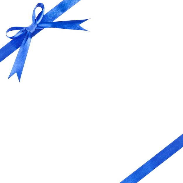 Beautiful blue gift ribbon isolated