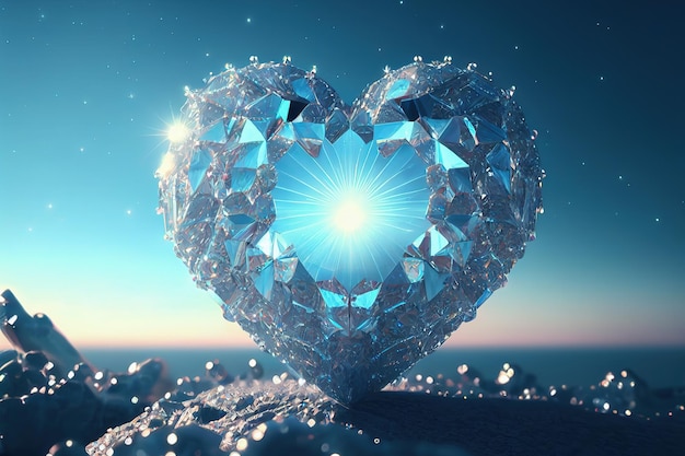 발렌타인 데이를 위한 아름다운 푸른 심장