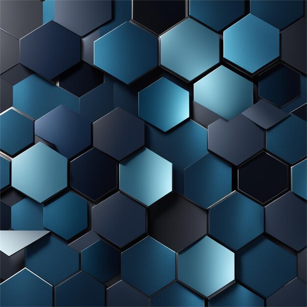 Premium AI Image Beautiful Blue Hexagon Abstract
