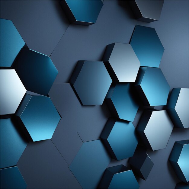 Beautiful Blue Hexagon Abstract