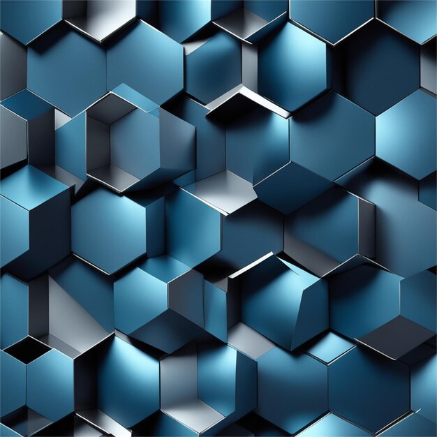 Beautiful Blue Hexagon Abstract