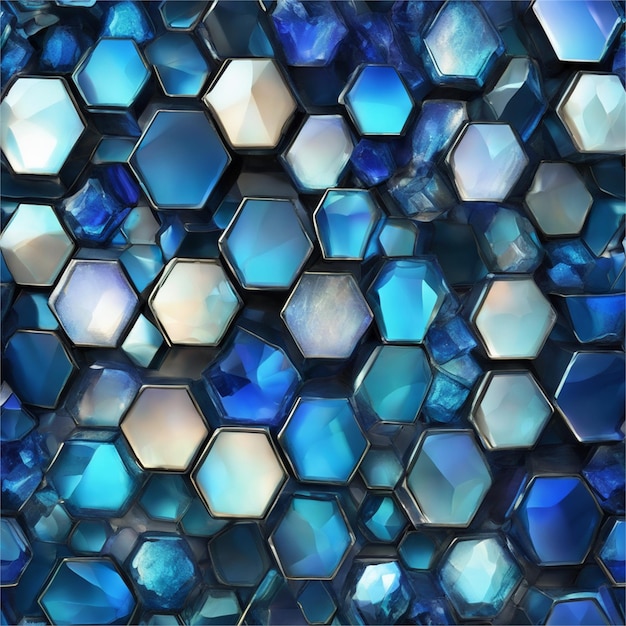 Beautiful Blue Hexagon Abstract