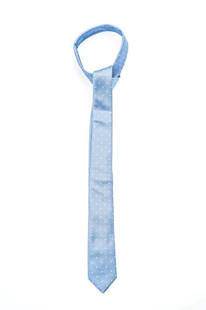 beautiful blue necktie on white