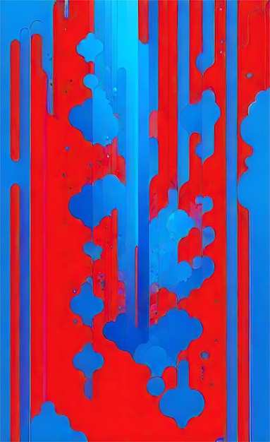 Beautiful blue and red abstract background