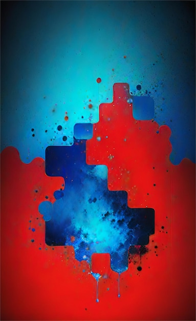 Красивый синий и красный абстрактный фон