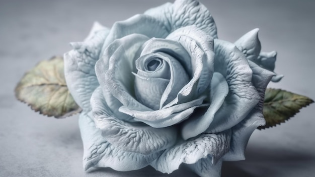 Beautiful blue rose on a dark background Closeupgenerative ai