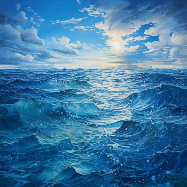 Foto bellissimo sfondo blu del mare