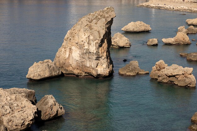 Beautiful blue sea and rocks