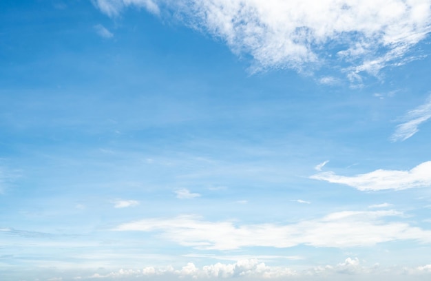 Beautiful blue sky and white cumulus clouds abstract background Cloudscape background Blue sky