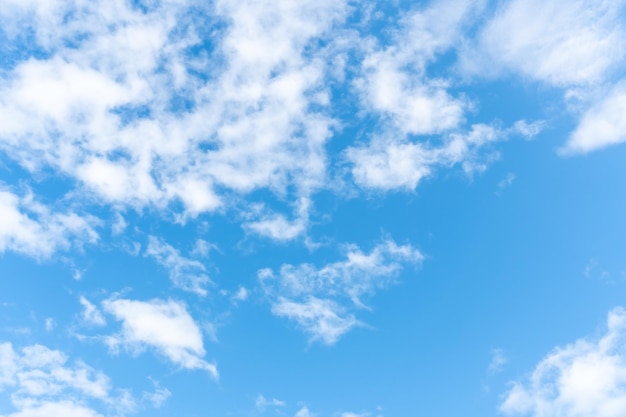 Beautiful blue sky with strange shape of clouds in the morning or evening used as natural background