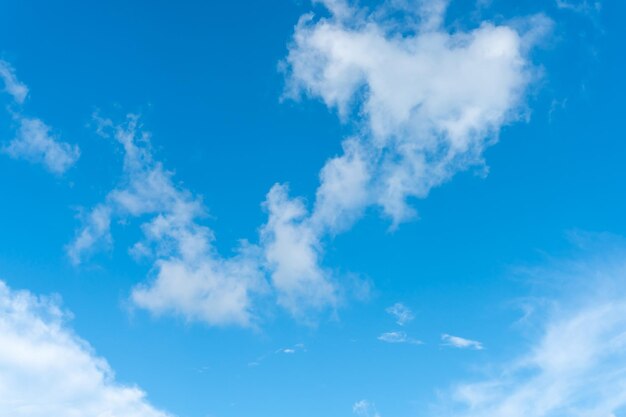 Beautiful blue sky with strange shape of clouds in the morning or evening was taken at the sea for natural background or texture