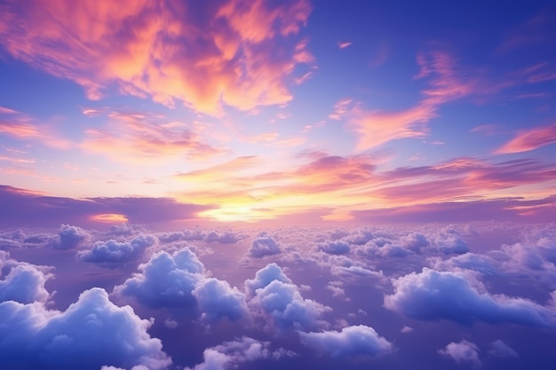 Photo beautiful blue sunset sky with white clouds background