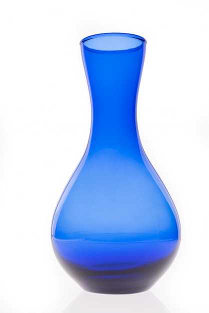 Beautiful blue vase isolated on white 