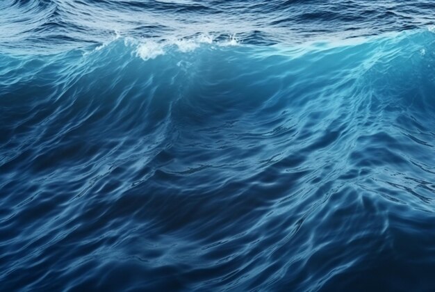 Beautiful blue waves water background generative ai