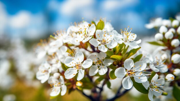 Beautiful blurred spring background nature with bloom