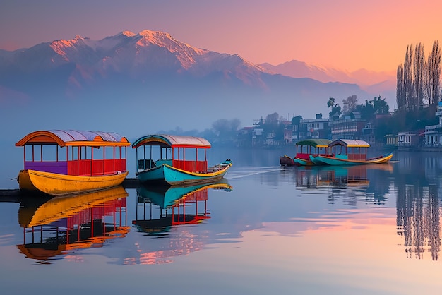 Beautiful boat in the Dal Lake Kashmir