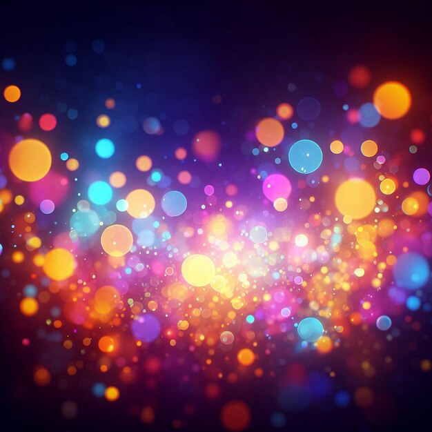 Beautiful bokeh neon lights sparkles stars circles colorful trendy background wallpaper