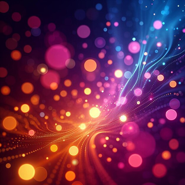 Beautiful bokeh neon lights sparkles stars circles colorful trendy background wallpaper