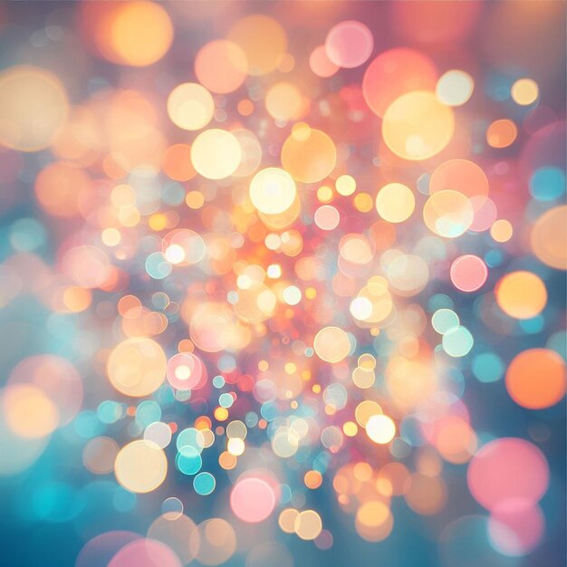 Beautiful bokeh pastel lights sparkles stars circles colorful trendy background wallpaper