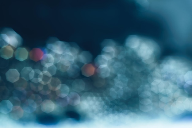 Beautiful bokeh on a sea blue background