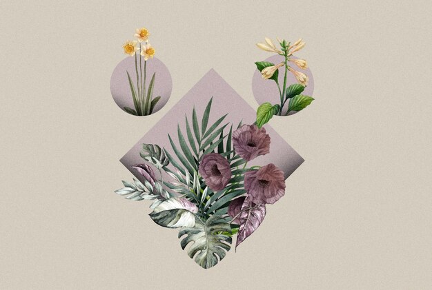 Beautiful botanical collage design