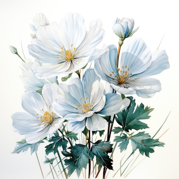 마이크로 스 사진 과 함께  바탕 에 부드러운 수채화 로 꽃 의 아름다운 식물학적 모습