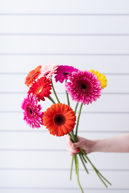 Beautiful bouquet of beautiful flowers. The work of the florist. Flower delivery