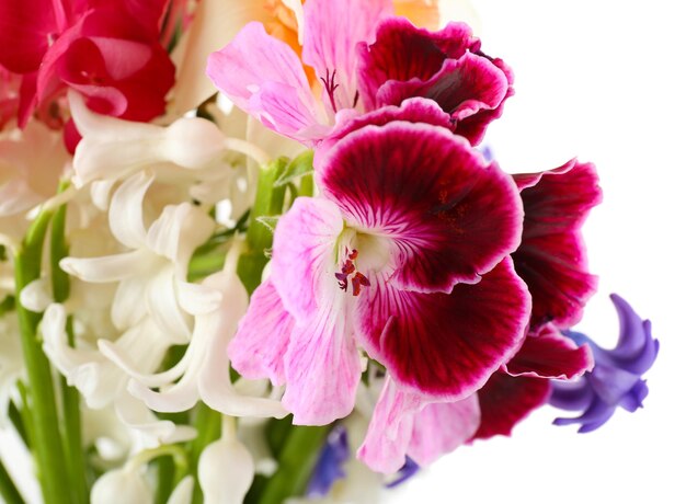 Beautiful bouquet of bright flowers close up