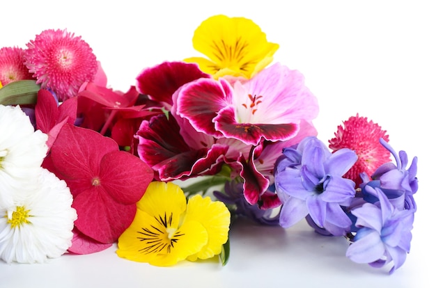 Beautiful bouquet of bright flowers close up