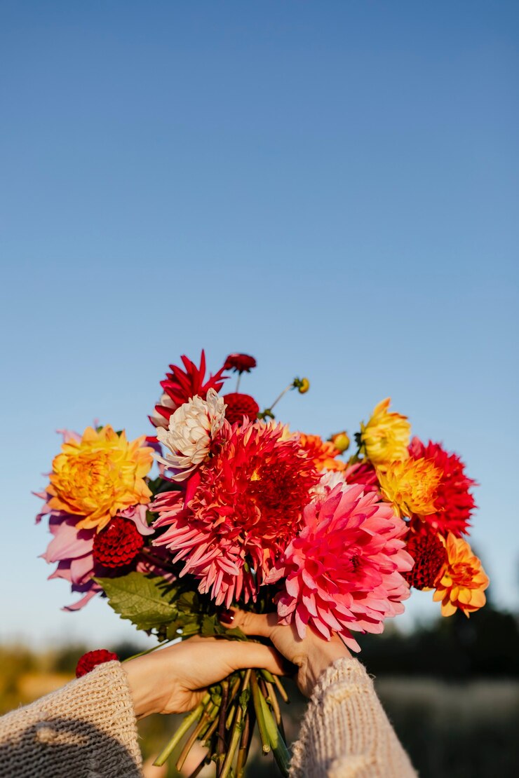 Photo beautiful bouquet of colorful flowers