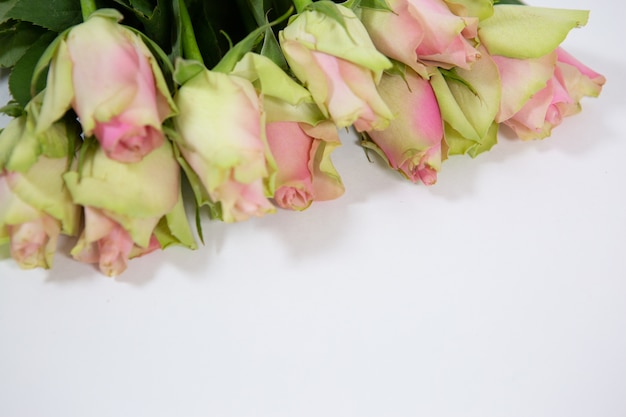 Beautiful bouquet of delicate roses as a gift for women on a holiday