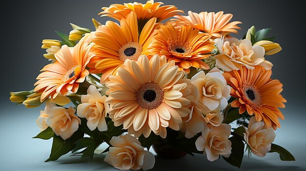 beautiful bouquet of flowers on black background