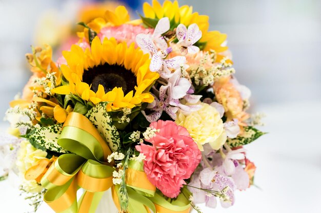 Beautiful bouquet of flowers colorful flower decoration floral arrangement