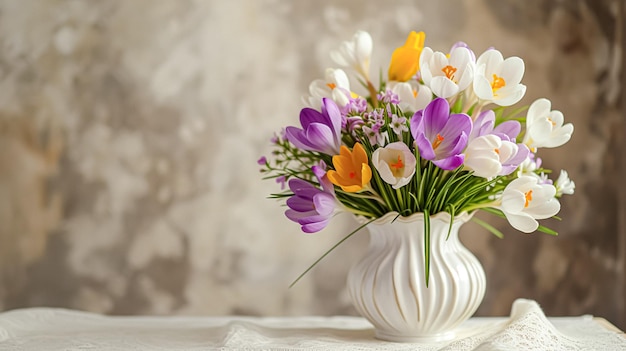 Beautiful bouquet of flowers in vase Floral arrangement