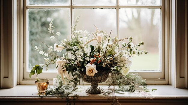 Красивый букет цветов в вазе