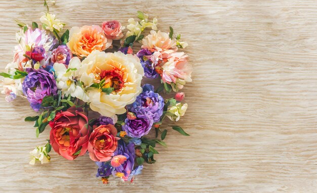 A Beautiful Bouquet of Flowers with a Dreamy and Vibrant Watercolor Background