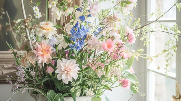 写真 花瓶の中の美しい花束 花束