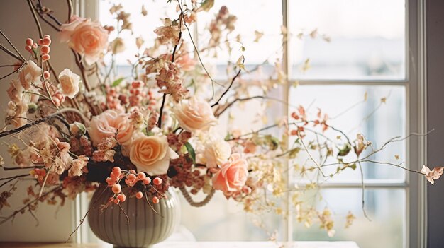 写真 beautiful bouquet of flowers in vase floral arrangement