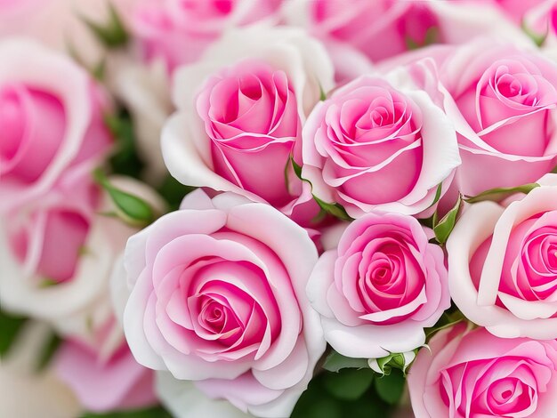 a beautiful bouquet of pink roses on a background Generative AI