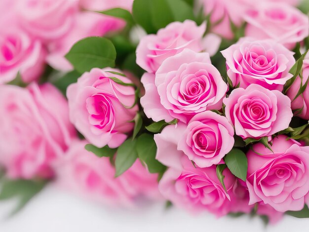 Premium AI Image | a beautiful bouquet of pink roses on a background ...