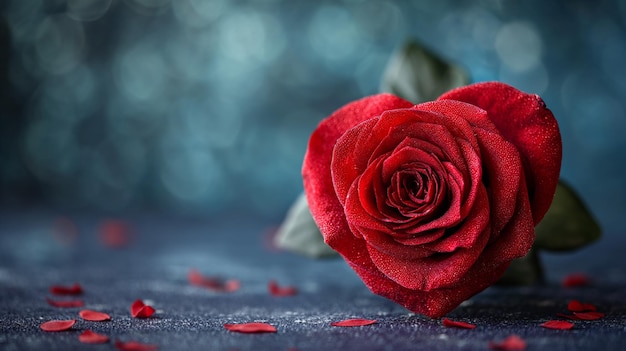 写真 美しい花束 赤い愛のバラ 背景の輝き バレンタインのコンセプト ジェネレーティブ・アイ