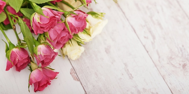 Beautiful bouquet of roses as gift