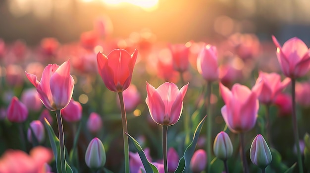 Beautiful bouquet of tulips Colorful tulips