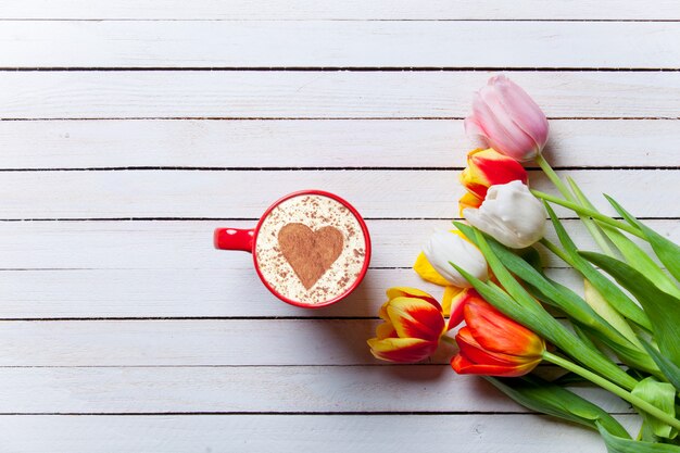 Beautiful bouquet of tulips