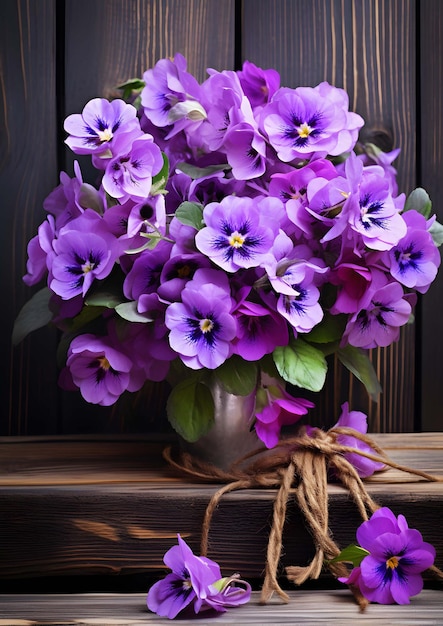 Beautiful bouquet of violets