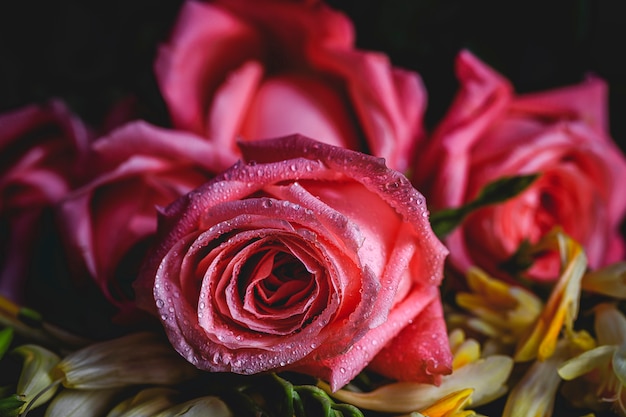 Beautiful bouquets of fresh spring flowers