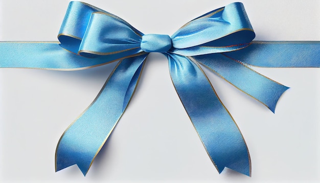 Beautiful bow made from blue ribbon on white backgrou 4jpg