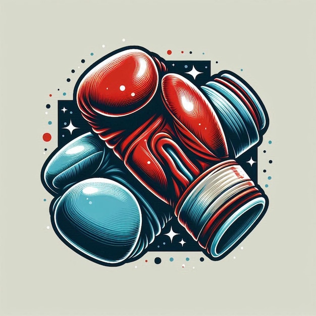 Photo beautiful boxing gloves vector on colorful background