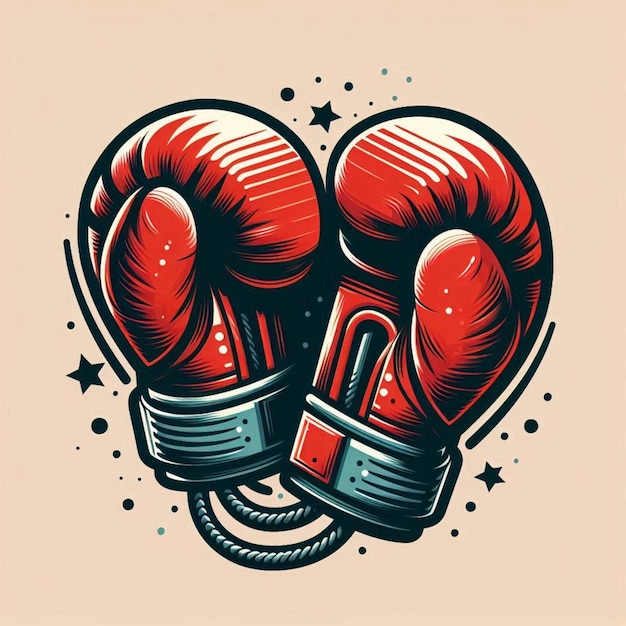 Photo beautiful boxing gloves vector on colorful background